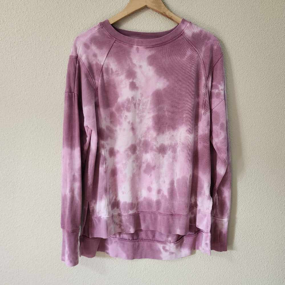 Sweaty Betty Simhasana Cotton And Modal Blend Long Line Tie Dye Sweatshirt